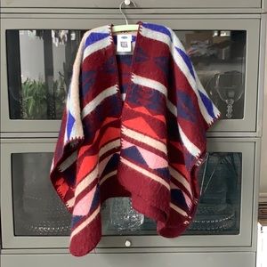 Kids Aztec open front poncho.